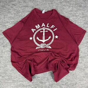JHK Amalfi Italia Anchor Graphic T-Shirt Maroon Burgundy Mens XL TSRA150